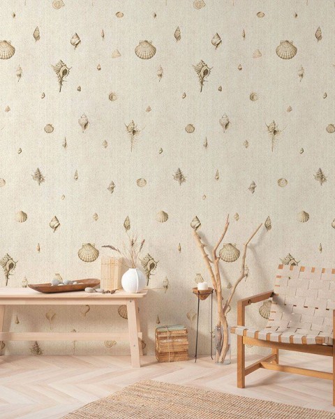 FLAX WALLPAPER | Shell Picture Book | FWP-ENC-03
